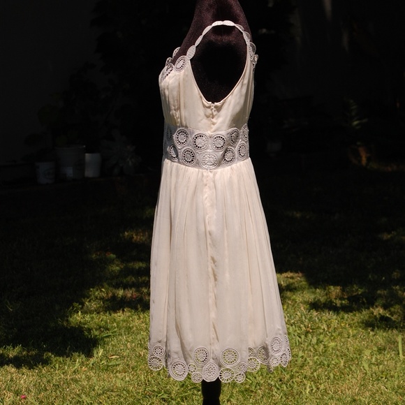 Catherine Malandrino Ivory Embroidered Silk Dress - Picture 3 of 4